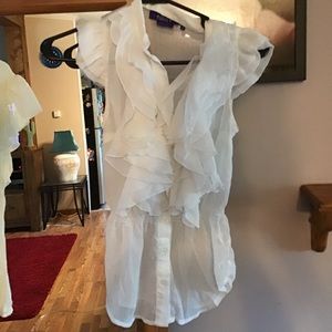 Size M White Dressy Blouse